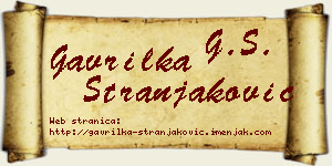 Gavrilka Stranjaković vizit kartica